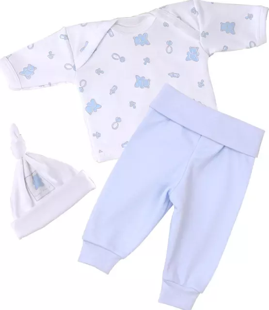 BabyPrem Premature Baby Clothes for Boys Tiny Outfit 3pc Set - 1.5 - 7.5lb