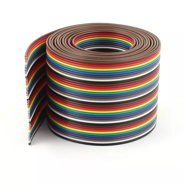 2m 6.5ft 40 vie couleur arc-en-cours IDC Câble plat 1.27mm pour  DIY