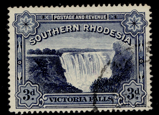 SOUTHERN RHODESIA GV SG35b, 3d deep blue, FINE USED.