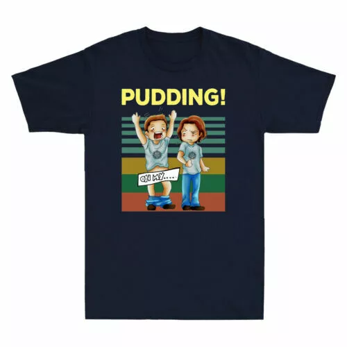 Pudding Dean & Sam Winchester Oh My Funny TV Series Vintage Men's Cotton T-Shirt