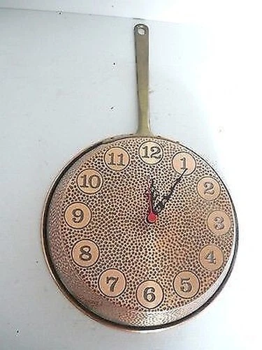 Horloge murale vintage rétro en métal - Finition cuivre rouge antique - Horloge à suspendre avec grand nombre - Pour jardin, ferme, cour, maison - Couleur : noir 2, taille : 38,1 cm