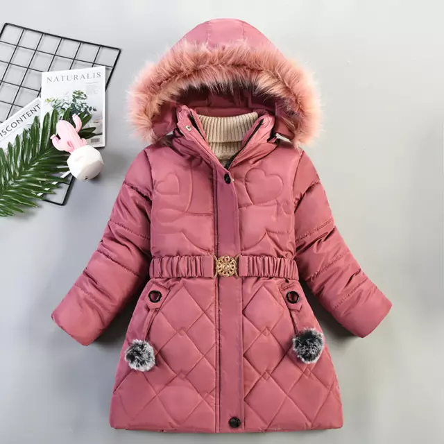 Manteau Filles Hiver Chaud & Fashion, Capuche, Coupe-Vent, 4-8 Ans,Tenue Enfants