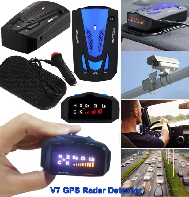 V7 GPS Radar Detector Camera 360° Car Speed Warning Speedometer Voice Alert