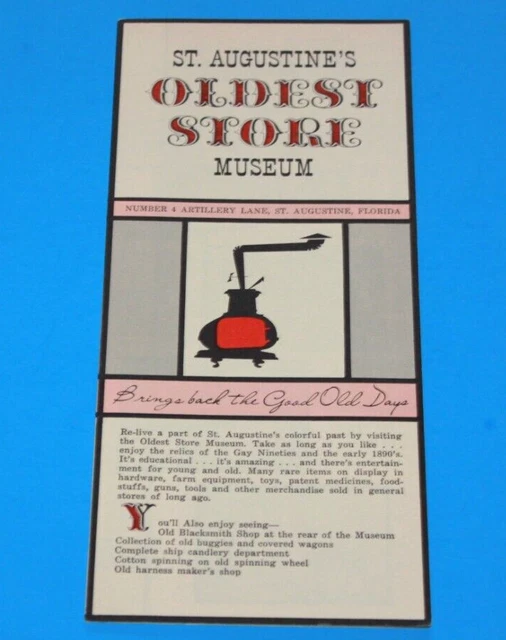 VINTAGE TRAVEL BROCHURE Oldest Store Museum St Augustine FL $2.99