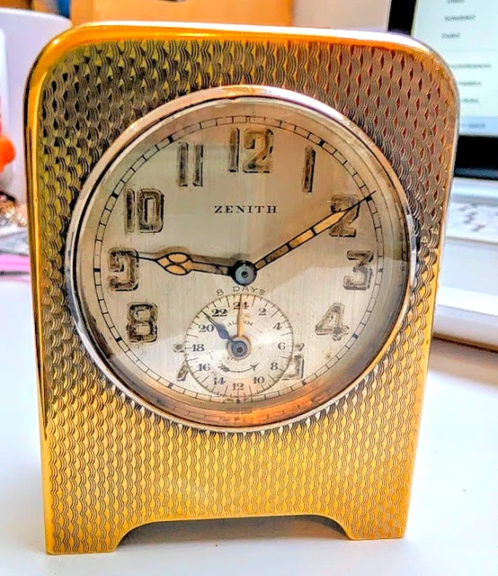 Montre De Poche Vintage ZENITH à Alarme - Cadran émaillé Blanc - Mécanique Manuelle - Vers 1900
