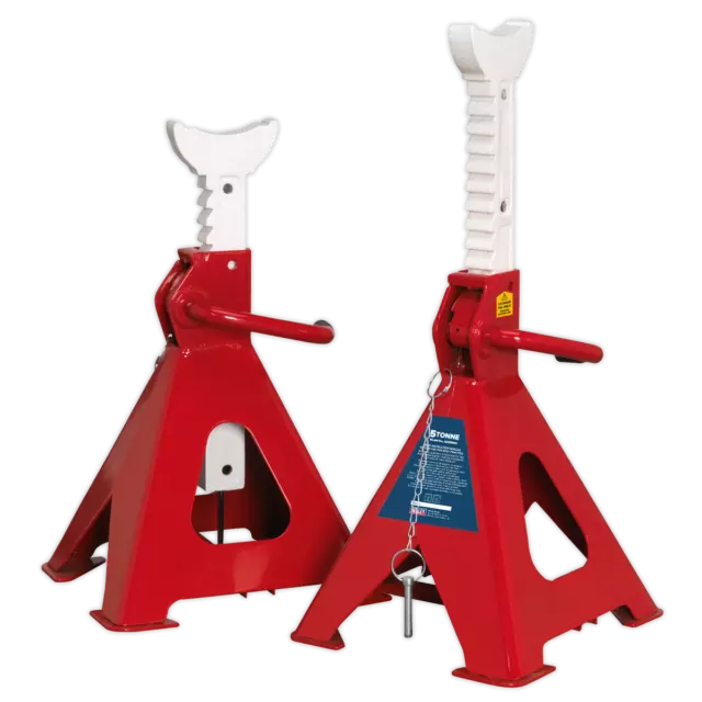 Sealey AAS5000 Axle Stands (Pair) 5tonne Capacity per Stand Auto Rise Ratchet