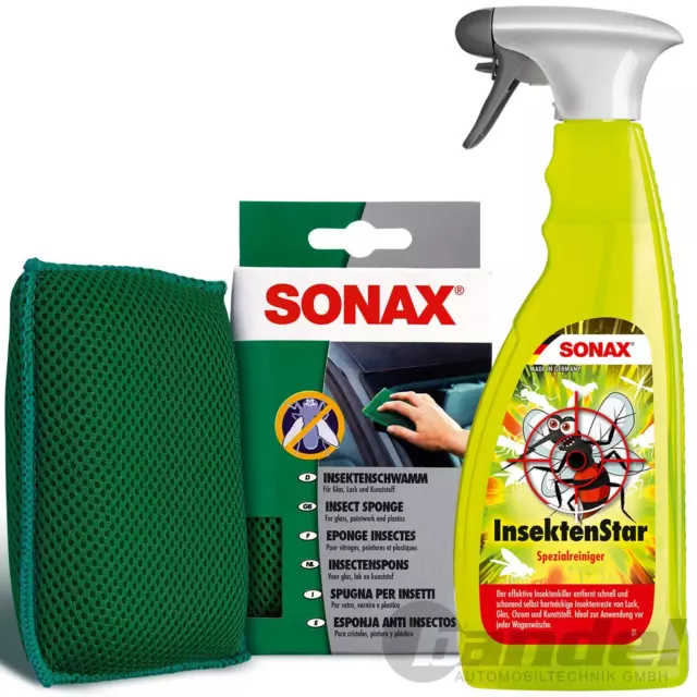 1x 750ml SONAX Insektenstar Dissolvant Nettoyant + Peinture Et Éponge Insecte