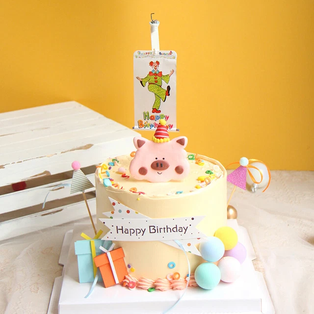 Surprise Party Cake Candle Whimsy Clown Plug-in Love Cake Topper Insert Creat ql