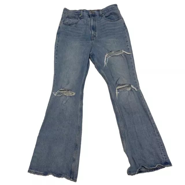 Levi's Premium 70s High Rise Waist Flare Bell Bottom Denim Jeans 31x30 Ripped