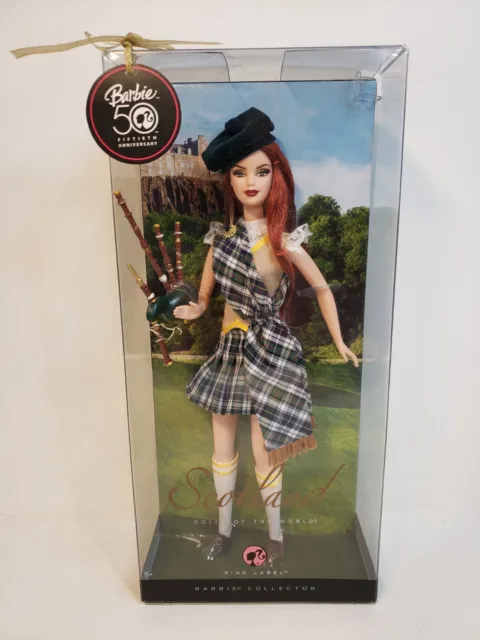 Scotland Barbie 50Th Anniversary Dotw Dolls Of The World 2008 Mattel N4973 Nrfb