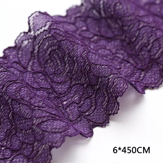 5Yards Elastic Band Flower Embroidered Lace Trim Ribbon Wedding Dress Sewing DIY