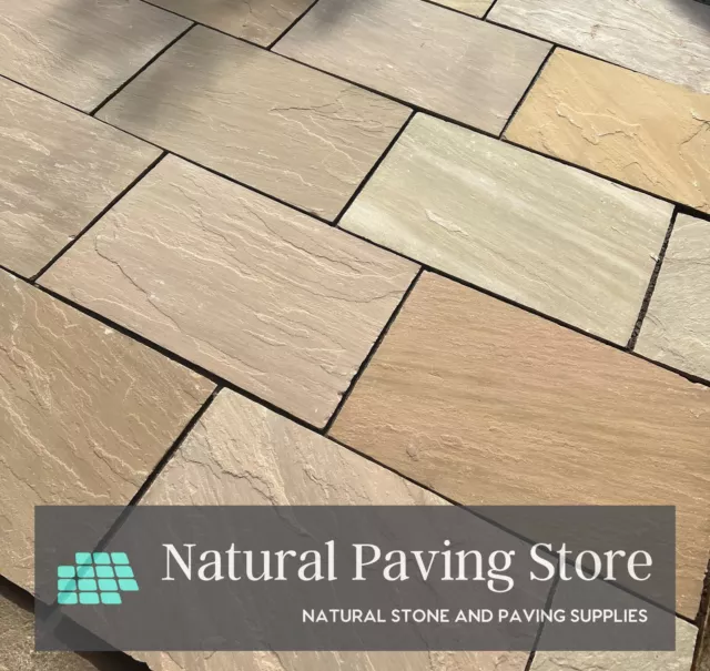 Camel Buff Natural Indian Sandstone paving Patio Slabs | 600x900 | Split packs