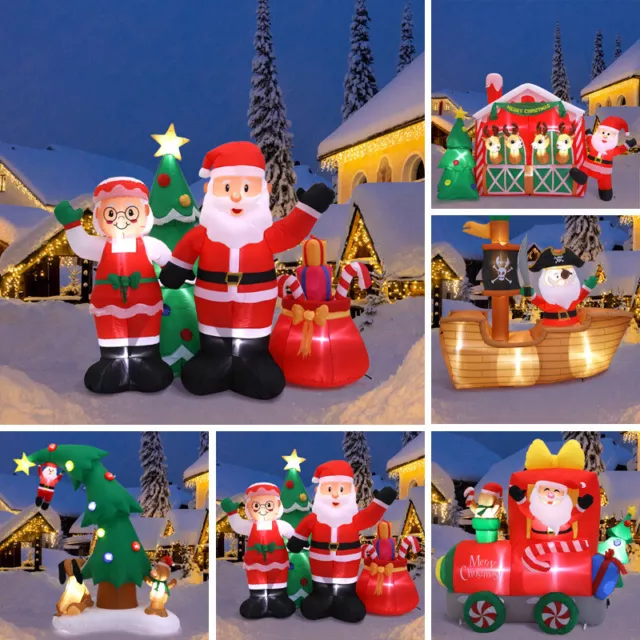 Christmas Inflatable Santa Xmas Tree Outdoor Decor LED Lighted Holiday Blow Up