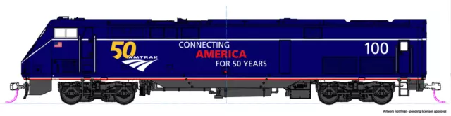 Kato 37-6113 HO Scale GE P42 Genesis Amtrak "Midnight Blue 50th"100