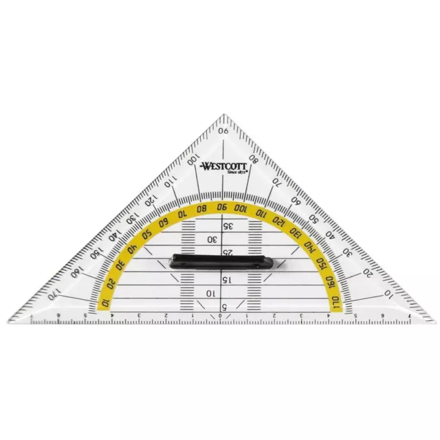 2x Geodreieck Zeichengerät aus transparenten Kunststoff mit Griff Winkel Lot