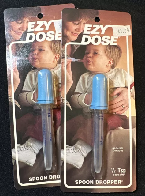 NEW Vintage Ezy-Dose Spoon Dropper 1/2 Tsp (2pk) infant medicine dropper