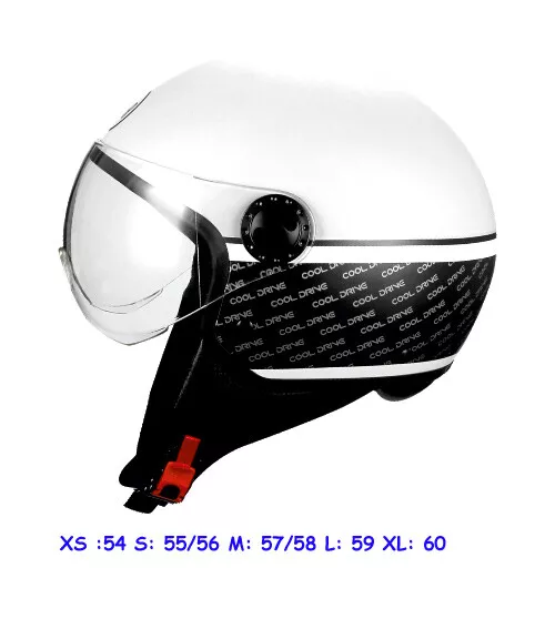 Casco Bhr  Demi-Jet Xs Cool Drive Bianco 801 One