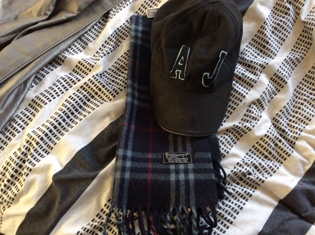 GENUINE BURBERRY SCARF Blue Nova Giorgio 80s Cp Stone Casuals Rare