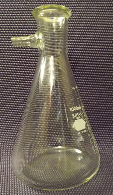 Kimax Lab Glass - 1000ml Buchner Flask - Side Arm w/ Hose Barbs - No. 27060