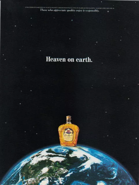 2001 Crown Royal Whisky Bottle photo "Heaven on Earth" promo print ad