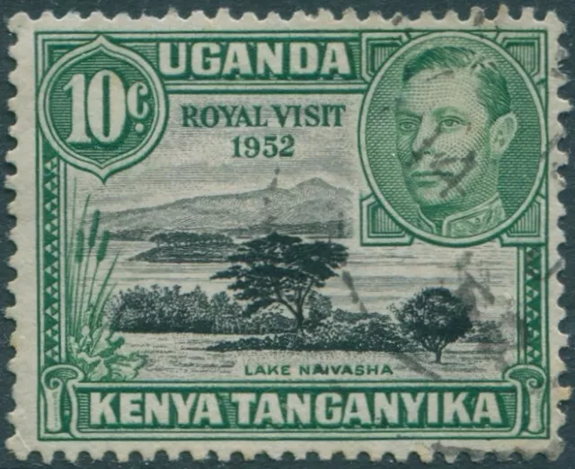 Kenya Uganda and Tanganyika 1952 SG163 10c black and green KGVI Royal Visit #2 F