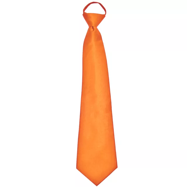 New Polyester Men's ready knot pre tied neck tie only solid formal orange