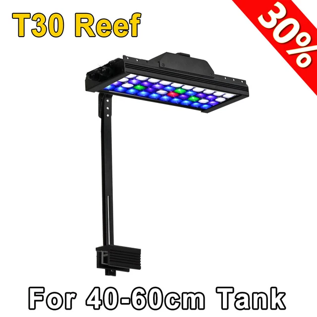 PopBloom T30 Marine LED Aquarium Light Full Spectrum for 24 Reef Coral Fish Tank