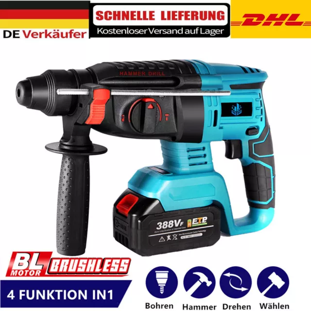 Akku Bohrhammer Schlagbohrer Hammer Bohrmaschine Schraube Drill für 18V Makita