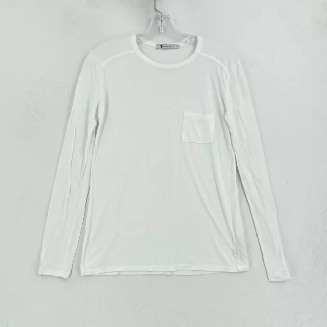 T Alexander Wang Womens T-Shirt Size XS White Long Sleeve Crewneck Casual