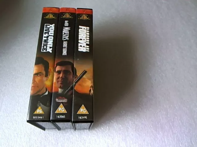 The James Bond 007 VHS Video Collection ~ Numbers 5,6 & 7 In The Collection. VGC