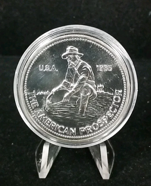 1985 ENGELHARD AMERICAN Prospector 1 oz .999 Silver Round BU In