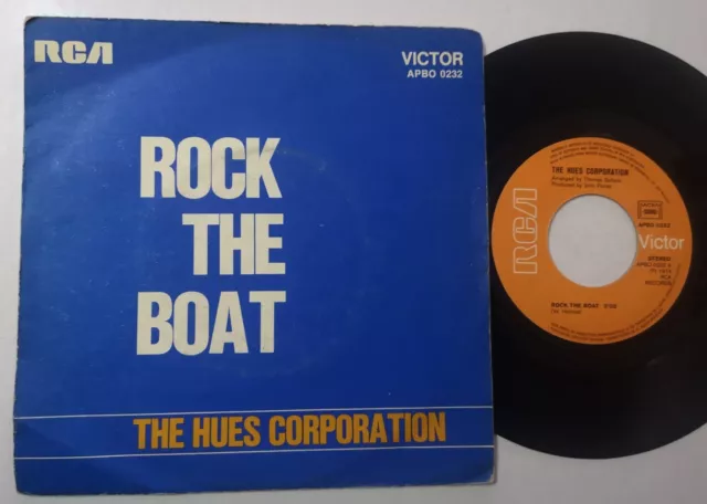 45 tours 7" soul THE HUES CORPORATION 0232 rock the boat  all goin' RCA FRANCE