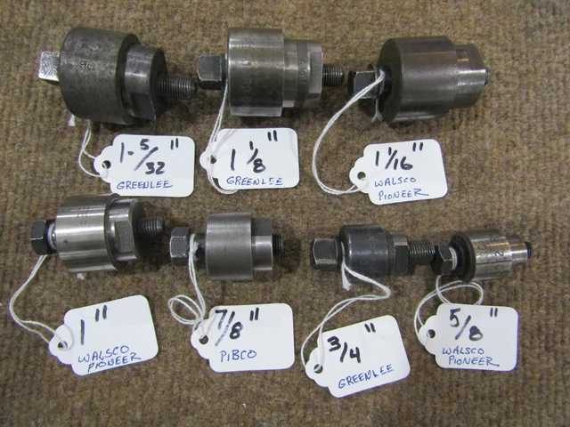 7) Greenlee Pioneer Chassis Punch 1-5/32", 1-1/8", 1-1/16", 1", 7/8" 3/4", 5/8"