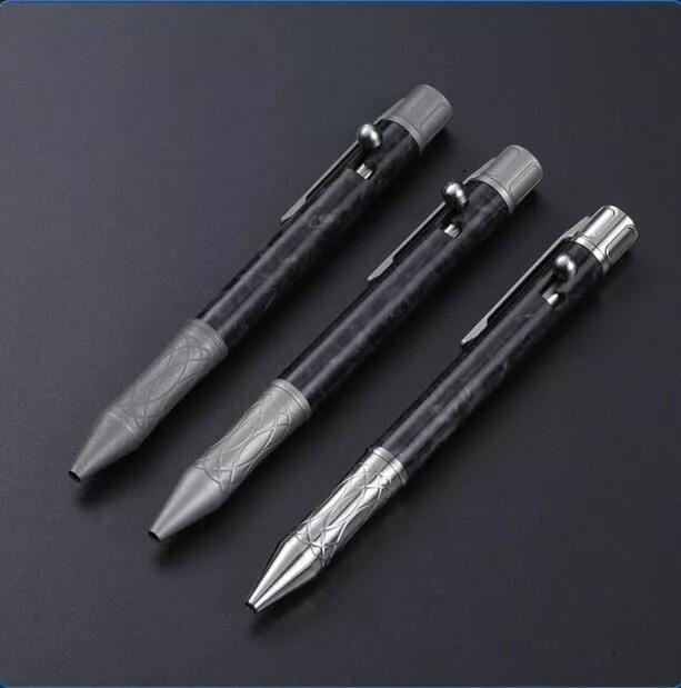 Titanium+Carbon Fiber Ball Point Pen Ballpoint Gel Pen Pocket Broken Window Tool