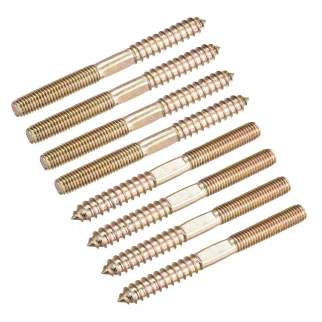 M8x90mm Cintre Boulons, 8pcs Double Tête Filetage Cheville Vis pour Bois Meubles