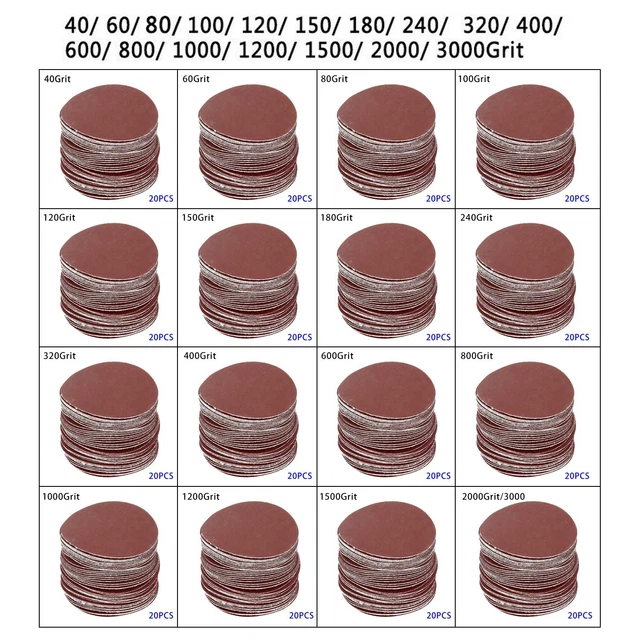 3-Inch Hook&Loop Discs No-Hole Sanding Assortment Amp Film Wet/Dry Sandpaper