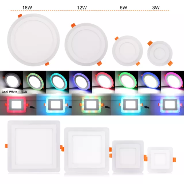 White RGB Dual Color LED Light LED Ceiling Recessed Panel Downlight Spot Lamp