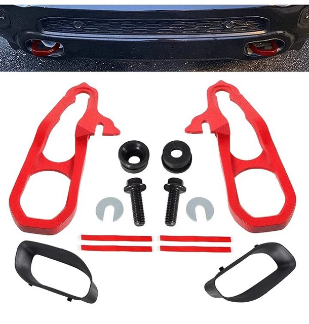 2PC Front Tow Hooks Heavy Duty Fit for Dodge Ram 1500 2019-2021 Left & Right RED