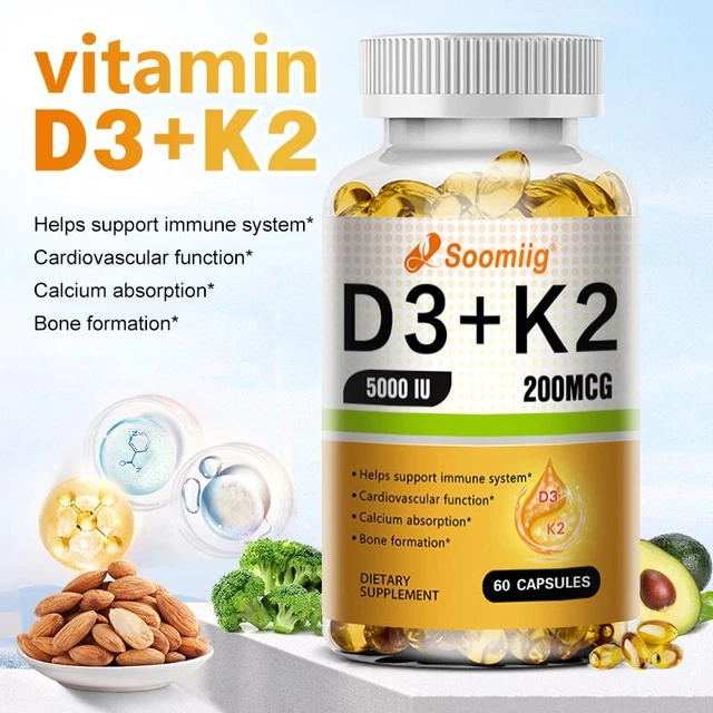 Biophix Organic Vitamin D3 & K2 With Turmeric - 180 Vegetarian Capsules, 10,000 IU For Immune & Bone Health