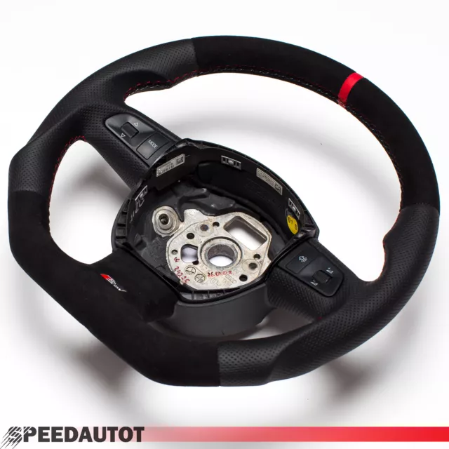 Échange Mise au Point S-LINE Aplati Volant Multifunk. en Cuir Audi A6 4F0 Rouge