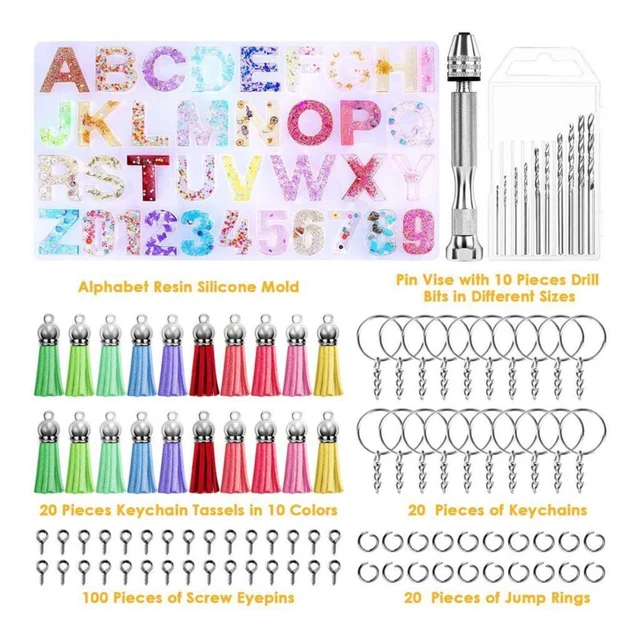 Alphabet Silikonform Schmuck, Epoxidharz Gießharz Set für Armreif Anhänger