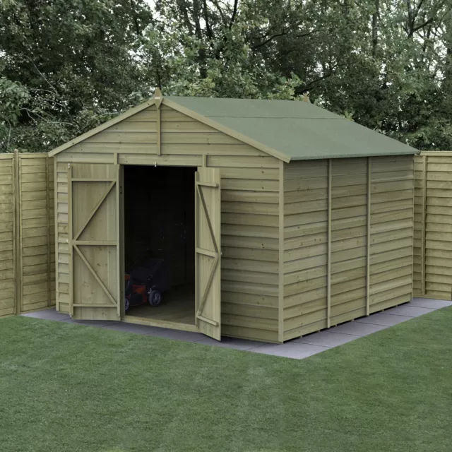 Forest 4Life 10x10 Apex Shed No Window Double Door 25yr Guarantee Free Delivery