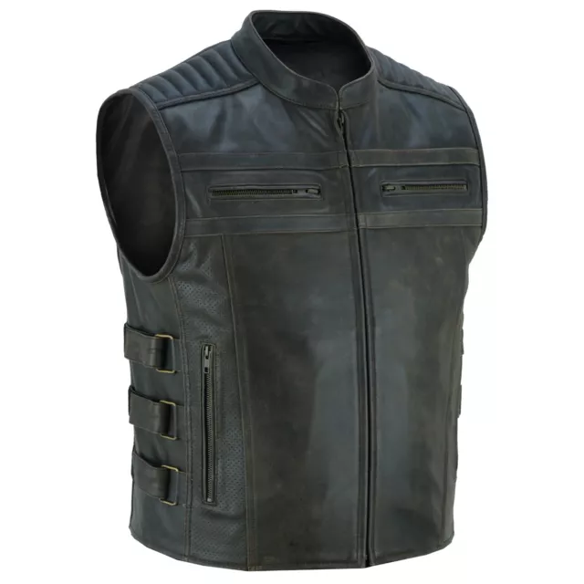 LEDERWESTE KUTTE MOTORRAD BIKER Vest CHOPPER LEDER WEST ROCKER CLUB Weste