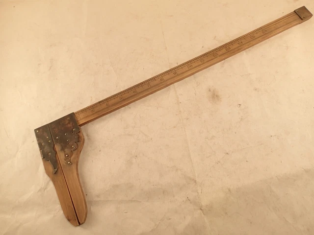 RARE Atque E. L. PAGE, GREENE, NY Sm. Wood & Brass Logging(?) Tradesman Caliper