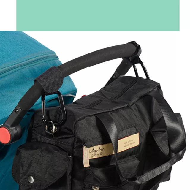 2x Baby Stroller Pram Hooks Multi-function Metal Clip Shopping Bag Pouch Hanging 3
