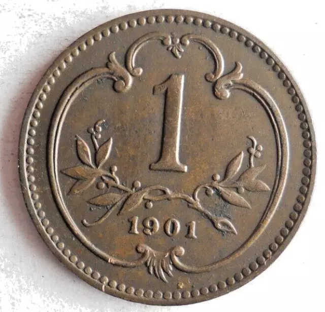 1901 AUSTRIA HELLER - Excellent Coin - FREE SHIP - Bin #349