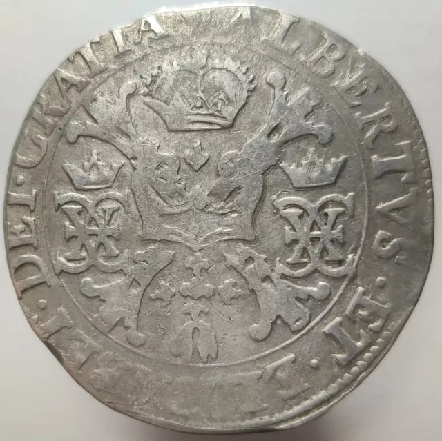 1612-13 One Patagon Spanish Netherlands Large Crown Thaler Sized Silver Coin 5O