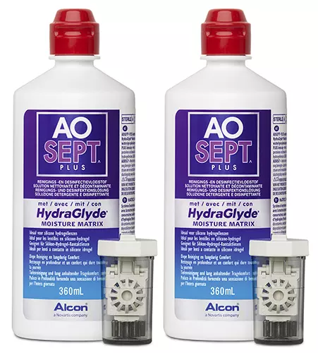 AOsept Plus mit Hydraglyde Kontaktlinsenflegemittel, Vorratspackung , 2 x 360 ml 3