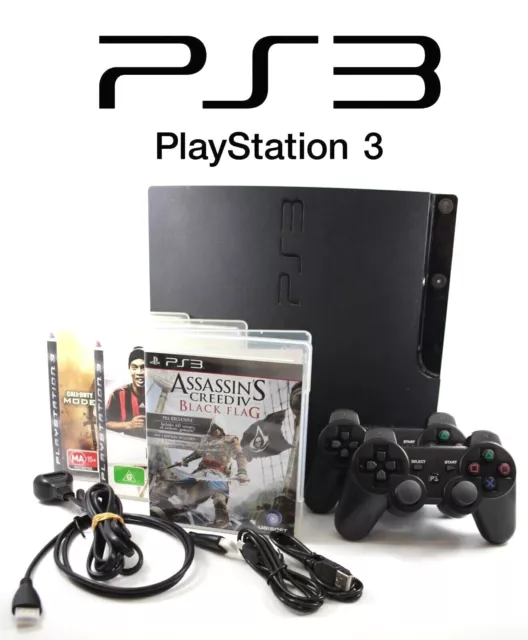 Sony Playstation 3 Super Slim 500GB Game Console System Bundle PS3 w/4 GAMES