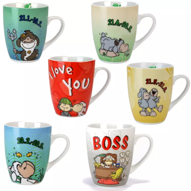 NICI Tasse aus Porzellan Kaffeetasse mit Motiv Kaffeebecher Pott Becher NEU